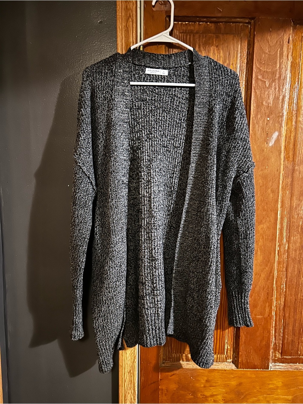 Arizona Jean Company Open-Front Cardigan Sweater - Charcoal Gray